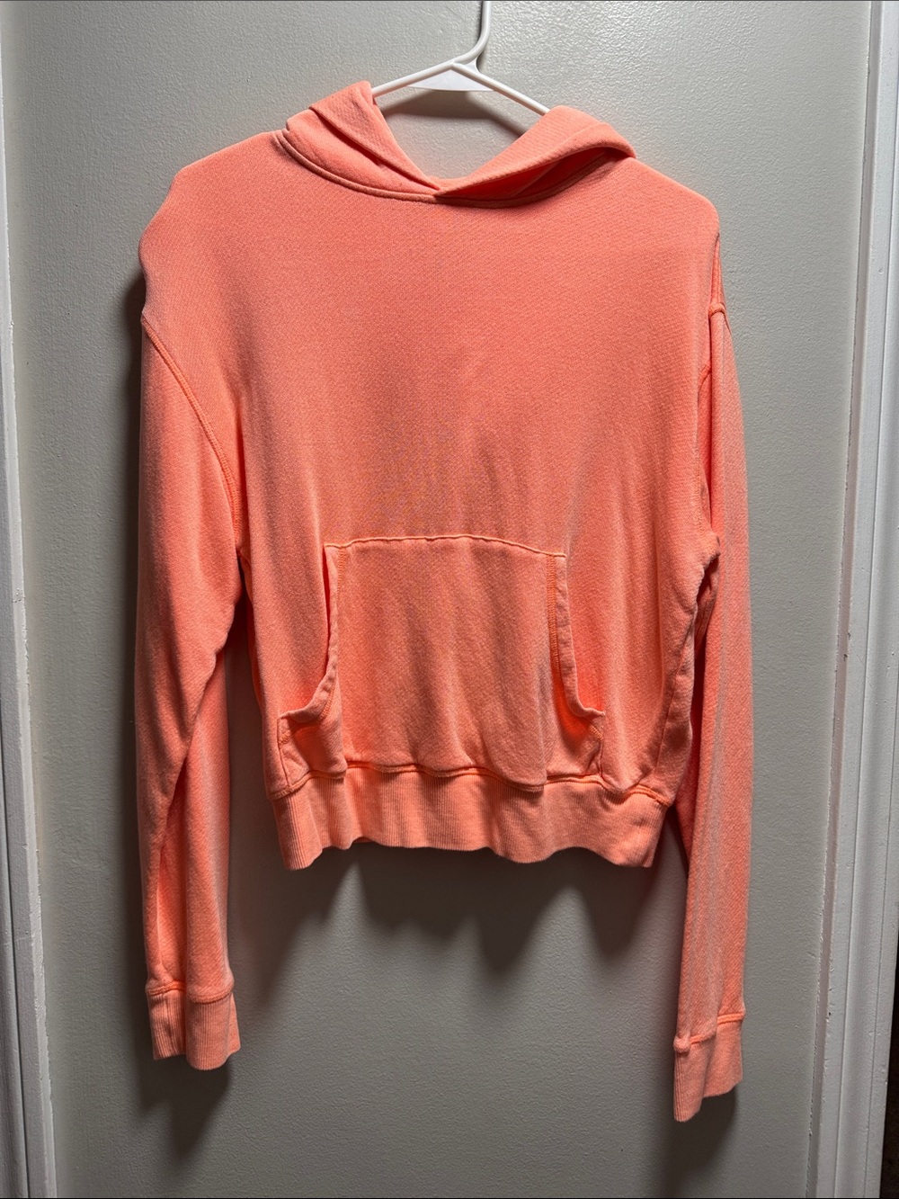 SKIMS Cropped Coral Hoodie Sweatshirt